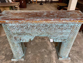 Antique Indian Hand Carved Solid Wood Console Hall Table